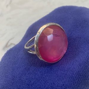 Ippolita Rock Candy Pink Hammered Sterling Silver Ring - Size 6